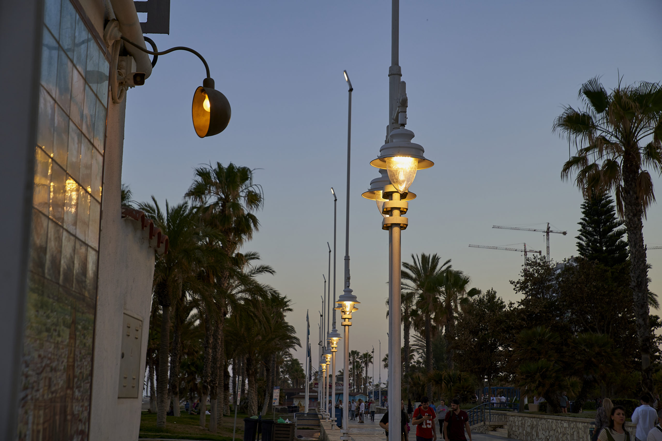 Street Lighting – Malaga seafront promenade