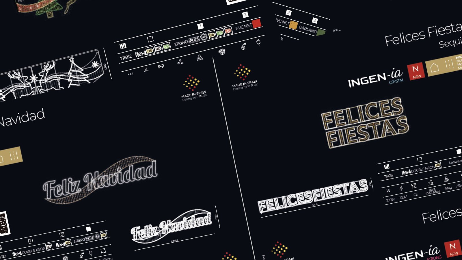 Nuevos letreros luminosos Felices Fiestas y Feliz Navidad