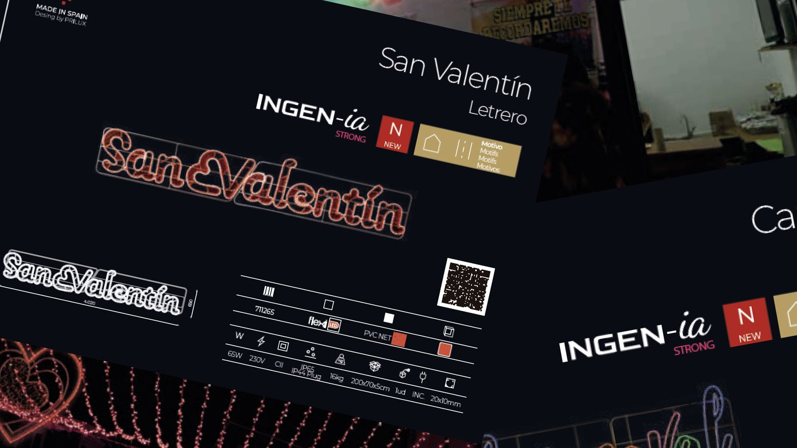 Letreros luminosos San Valentín y Carnaval fabricados con INGEN-ia Strong